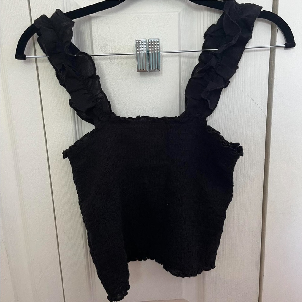 NWT AERIE Smocked Ruffle Sleeve Crop Top